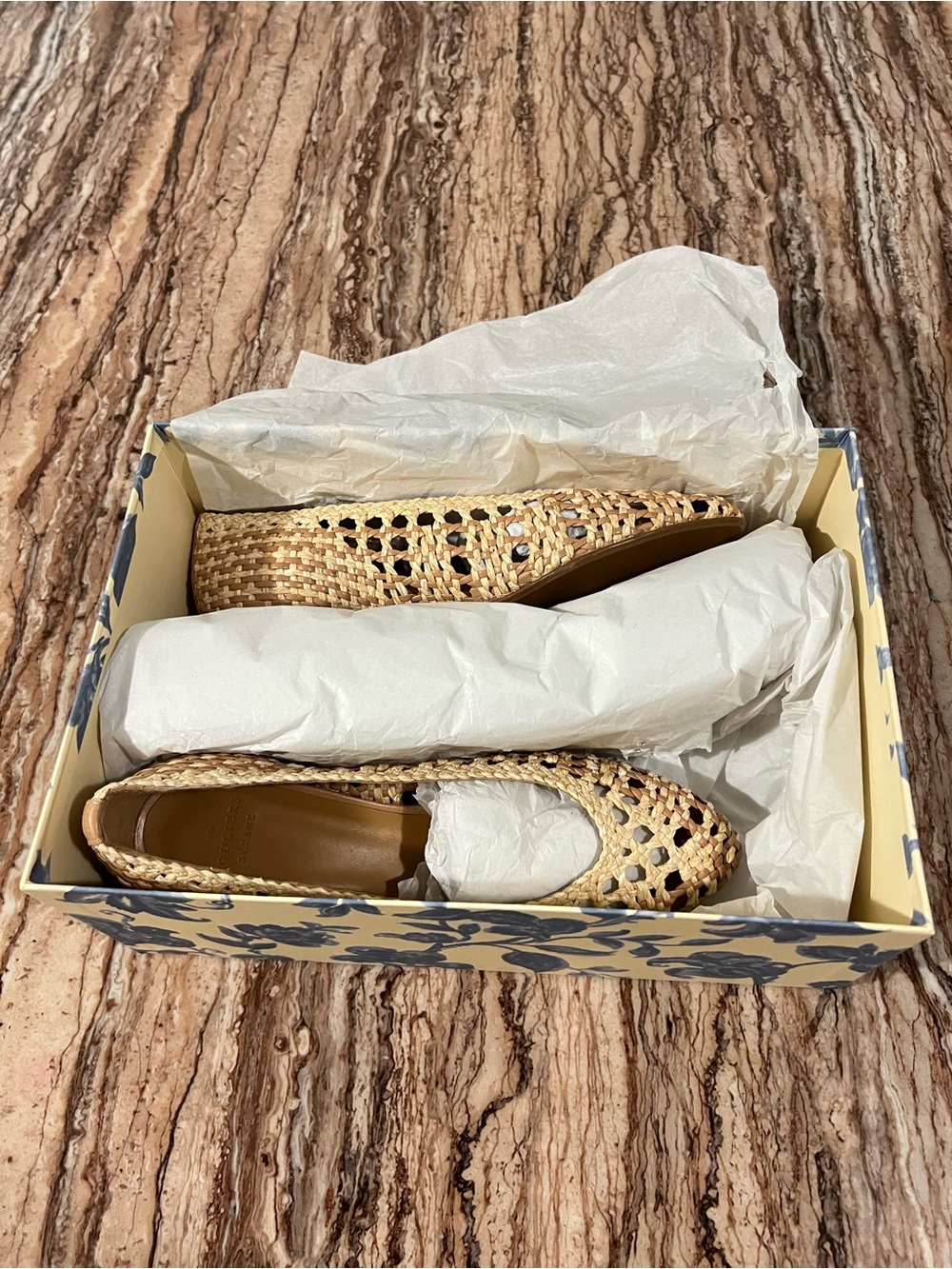 Sezane Anya Woven Beige Low Block Heel Pumps - Picture 10 of 10